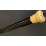 An early 19th century marine ivory mounted walking cane