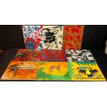 Interior Design - contemporary art, a collection of twenty one acrylic designs on canvas, the