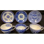 A Spode Blue Room Collection Camilla pattern breakfast cup and saucer, the saucer 23cm diameter; two