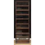 A substantial Globe Wernicke barrister's bookcase, comprising eight modular stacking sections, 264cm