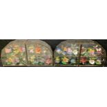 A collection of twenty-six Franklin Porcelain butterflies with glass display cases