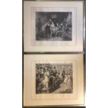L. Flameng, after Frith, a set of five 19th century etchings, The Road To Ruin, comprising