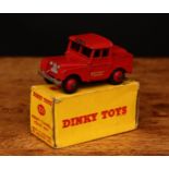 Dinky Toys 255 Mersey Tunnel Police van, red body with decals, red ridged hubs, boxed - red/yellow