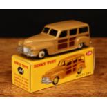 Dinky Toys 344 Estate car, tan body with brown panels, cream ridged hubs, boxed - yellow picture box