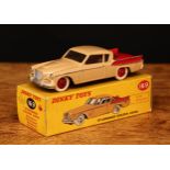 Dinky Toys 169 Studebaker Golden Hawk with windows, tan body with red rear panel and sides, red