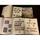 Stamps - British Commonwealth stamp collections in three packed albums and loose, SG: KGVI Green