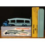 Dinky Supertoys 982 Pullmore car transporter, mid blue cab, pale blue transporter, blue hubs,