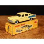 Dinky Toys 179 Studebaker President Sedan with windows, pale yellow body with blue flashes to the