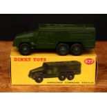 Dinky Toys 677 armoured command vehicle, military green body, military green hubs, boxed - yellow