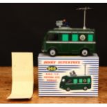 Dinky Supertoys 968 BBC T.V. roving eye vehicle, dark green body with grey roof, logo decals to