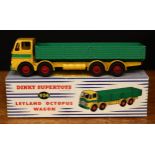 Dinky Supertoys 934 Leyland Octopus wagon, yellow/green cab and yellow chassis, green wagon, red