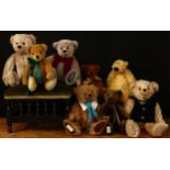 A collection of Dean's Rag Book Co. jointed teddy bears, including 'Earl Grey' Special Edition for