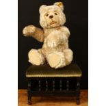 A Steiff (Germany) EAN 008078 jointed golden mohair teddy bear, amber and black plastic eyes,