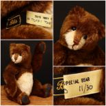 Bear Bits (Jean and Bill Ashburner) 'Toffi Two' artist made jointed bear, cinnamon brown and