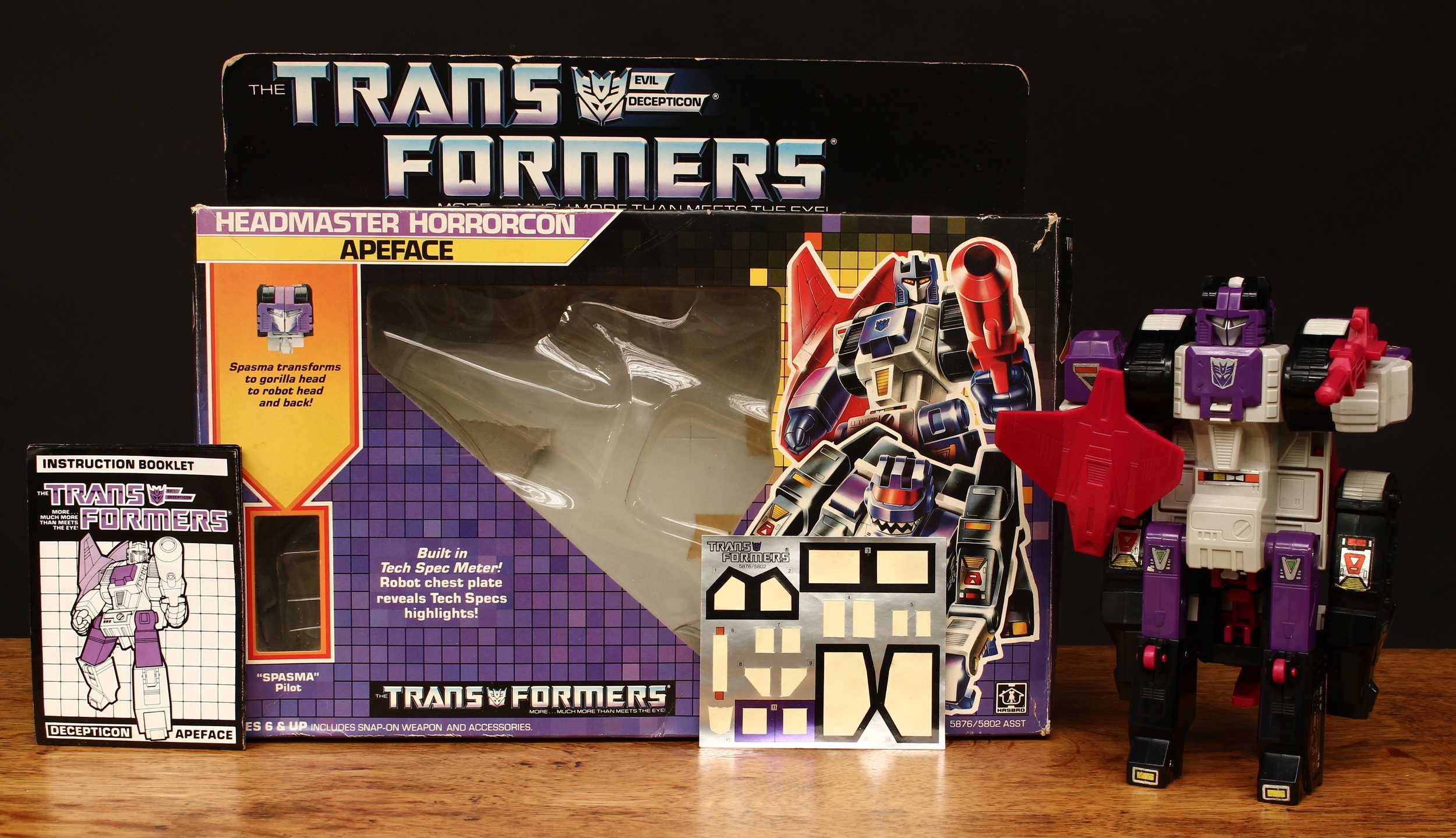 Hasbro/Takara Co G1 Transformers, Evil Decepticon 6876/5802 ASST. Headmaster Horrorcon Apeface,