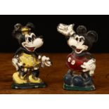 Walt Disney Interest - a pair of 1930's novelty painted lead figures, modelled as Mickey Mouse and