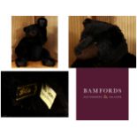 Bear Bits (Jean and Bill Ashburner) 'Solomon' artist made jointed bear, black dense mohair, black