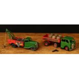 A Tri-ang Minic (Lines Brothers) tinplate and clockwork 48M breakdown lorry, green cab with red
