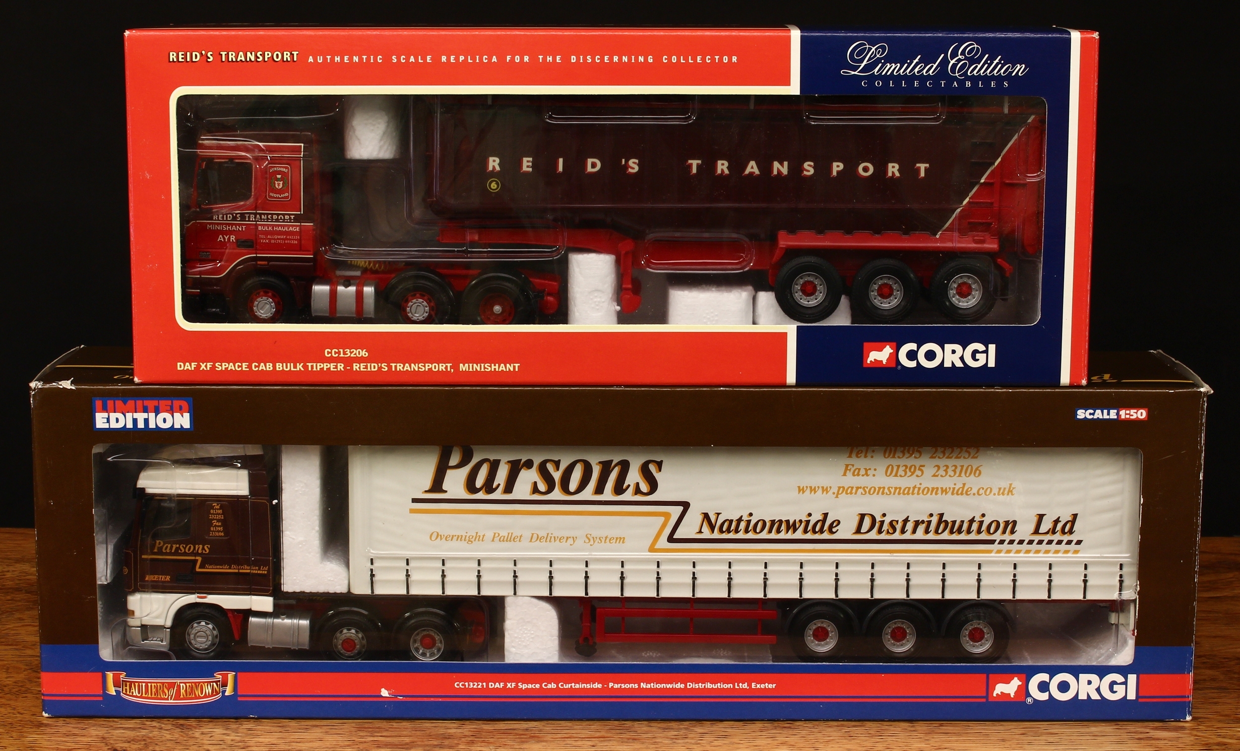 Corgi 1:50 scale models including Hauliers of Renown, comprising CC13206 DAF XF Space Cab bulk