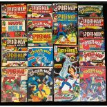 21 British weekly Marvel Comics. The Super-Heroes 1975, Spider-man Comics Weekly, The Hulk.