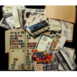 Stamps - a large box of material, p/pks from 1980's - 1997, with adjoining FDC and Benham Gold