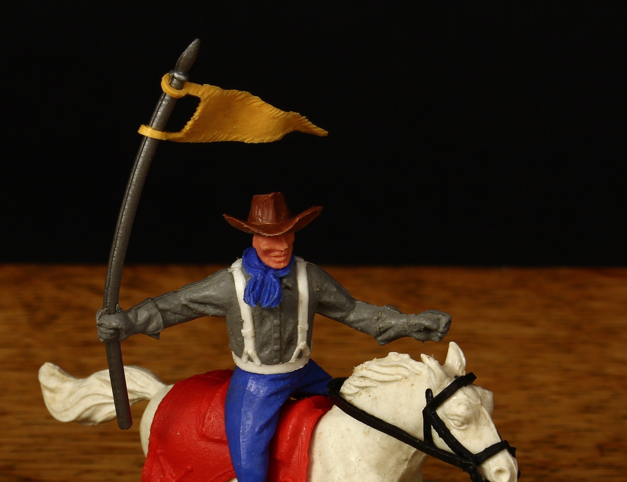 Timpo Toys plastic 'Swoppet' figures, comprising a U.S. 7th Cavalry figure, mounted on horseback, - Image 2 of 2