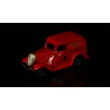 Tri-ang Minic (Lines Brothers) tinplate and clockwork 3M Ford Royal Mail van, red body with