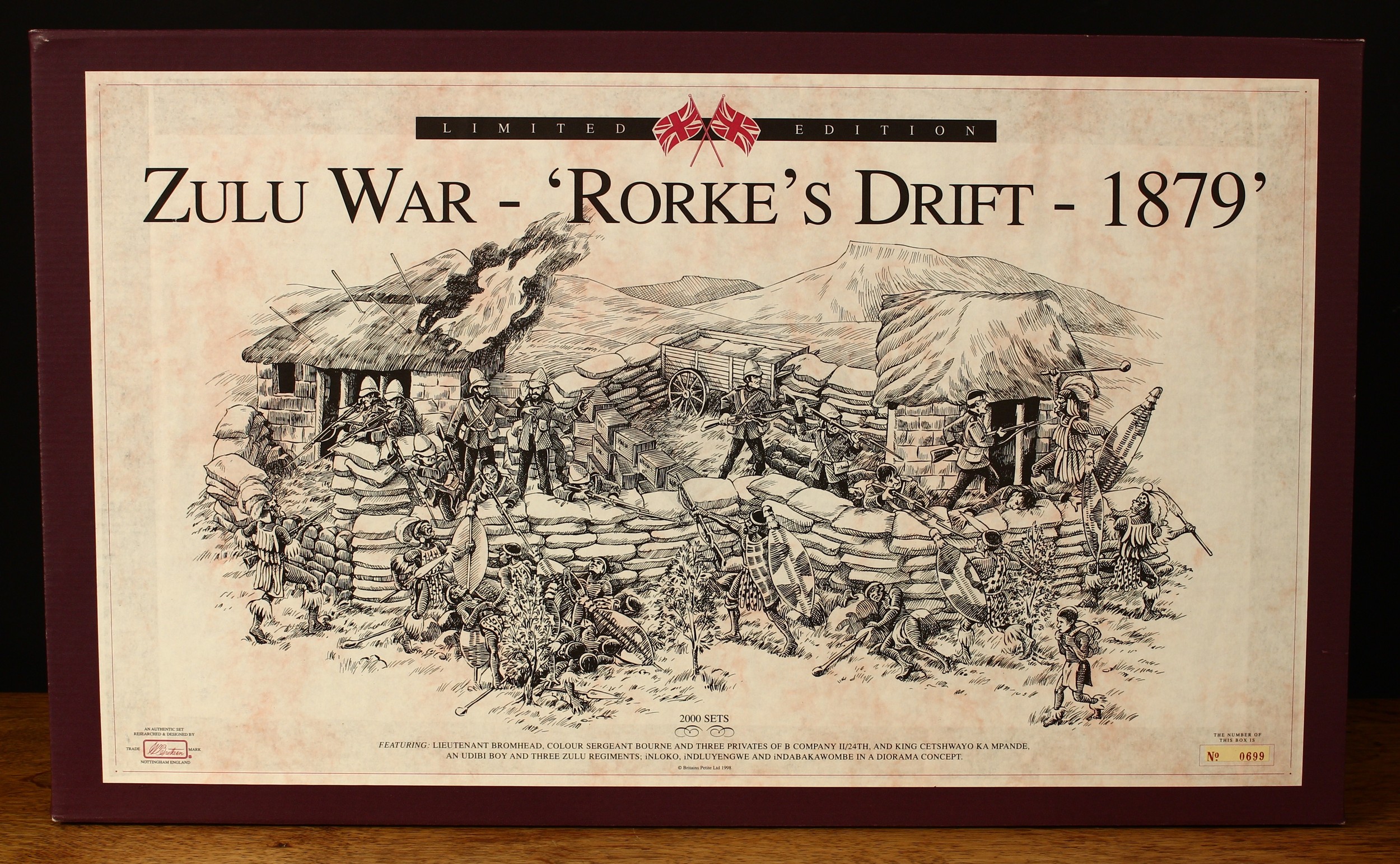 W Britain (Britains) Zulu War - Rorke's Drift 1879 set, boxed with literature and outer cardboard