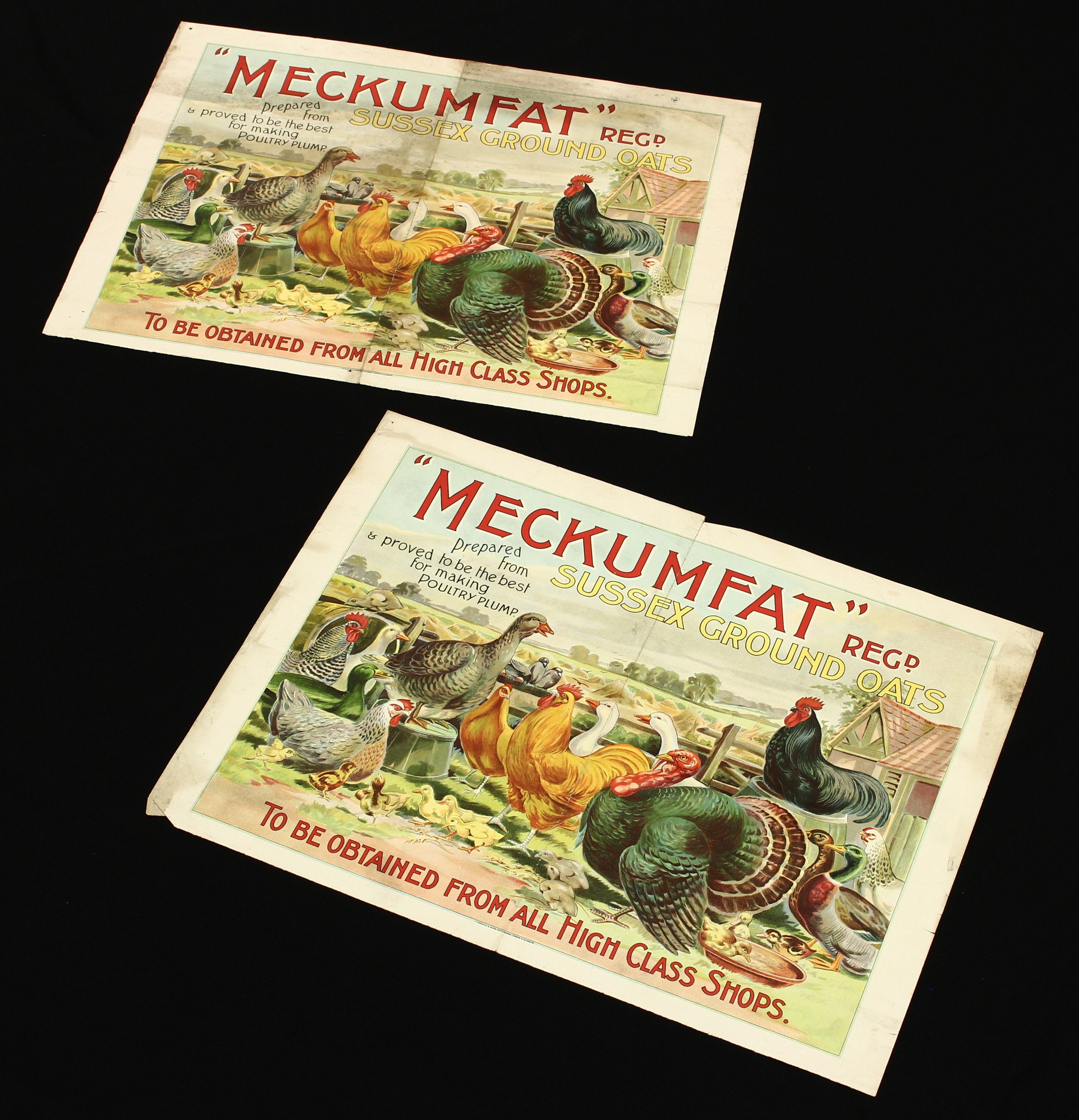 Advertising, Agriculture & Farming Interest - a "Meckumfat" rectangular pictorial advertising poster