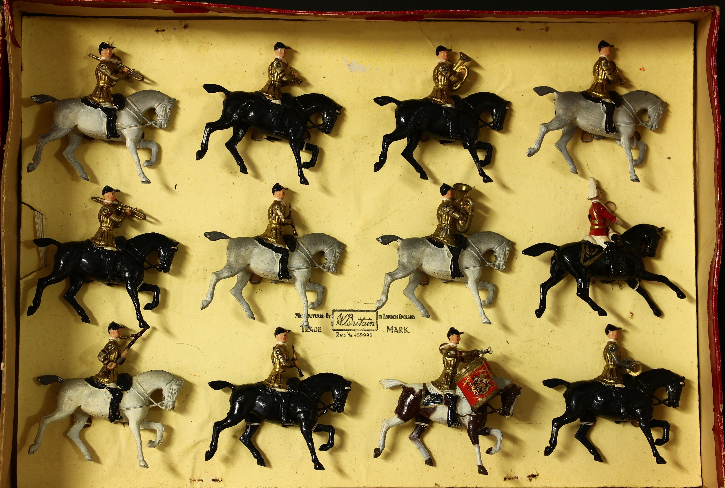 W Britain (Britains) The Band of the Life Guards set No.101, comprising ten mounted bandsmen with - Image 2 of 2