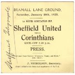 Sport, Football - a press ticket for the Football Association Cup Competition 1st Round Tie match,