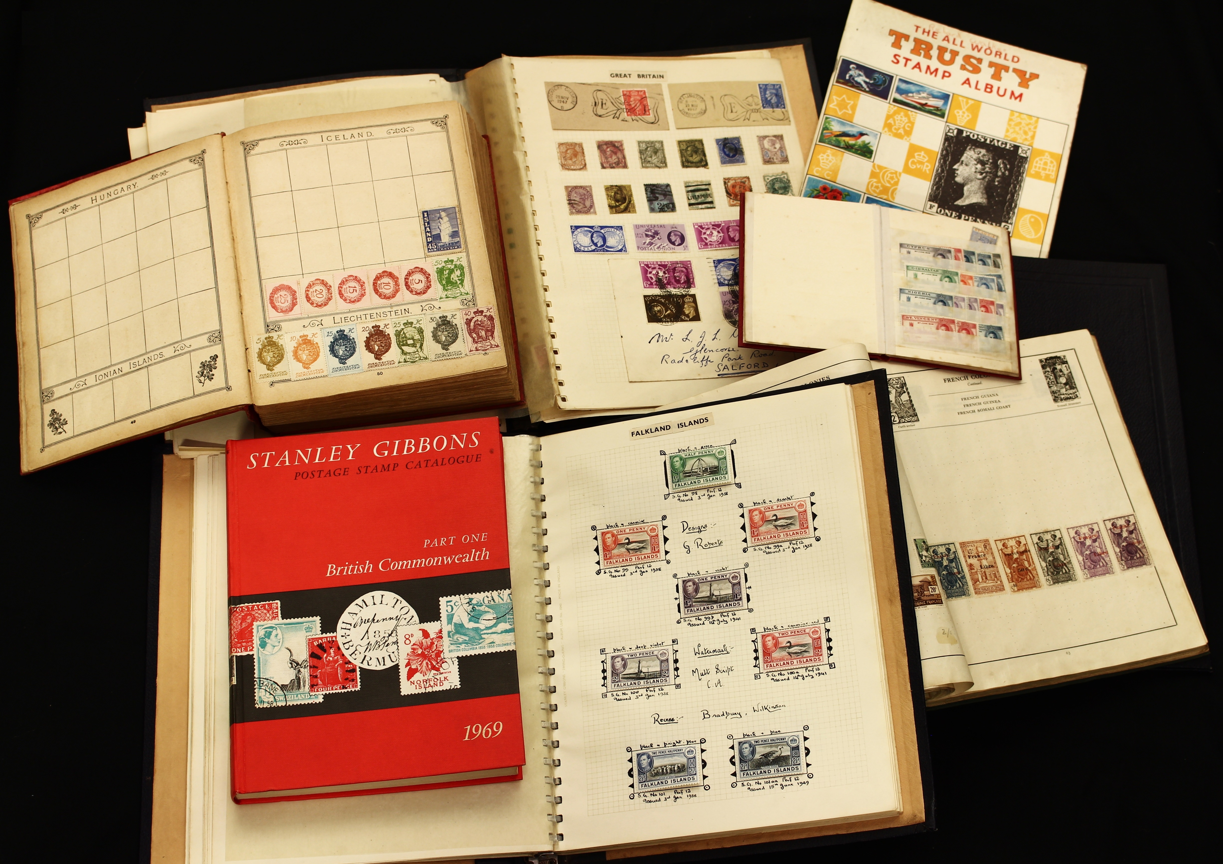 Stamps - binder of A-G British Commonwealth stamps, mainly full sets GV-GVI; other binders, etc, and