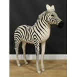 A large shop display/point of sale model of a Zebra, probably by Steiff (Germany) or similar,