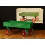 A Mamod OW.1 open wagon, green open wagon with red spoked wheels, boxed