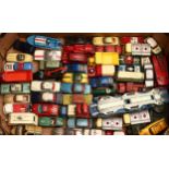 A collection of unboxed and playworn diecast models, various manufacturers including Corgi Toys,