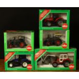 A collection of Siku 1:32 scale models, comprising 2652 New Holland Ford tractor, window boxed; 2654