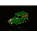 Tri-ang Minic (Lines Brothers) tinplate and clockwork 2M Ford light van, dark green body with decals