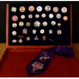 A collection of mid 20th century and later pin badges, comprising a Butlin's 1950 gilt and enamel