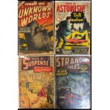 4 Rare silver age marvel comics. Journey into Unknown Worlds #58 (1957) Tales to Astonish #2 (1959).