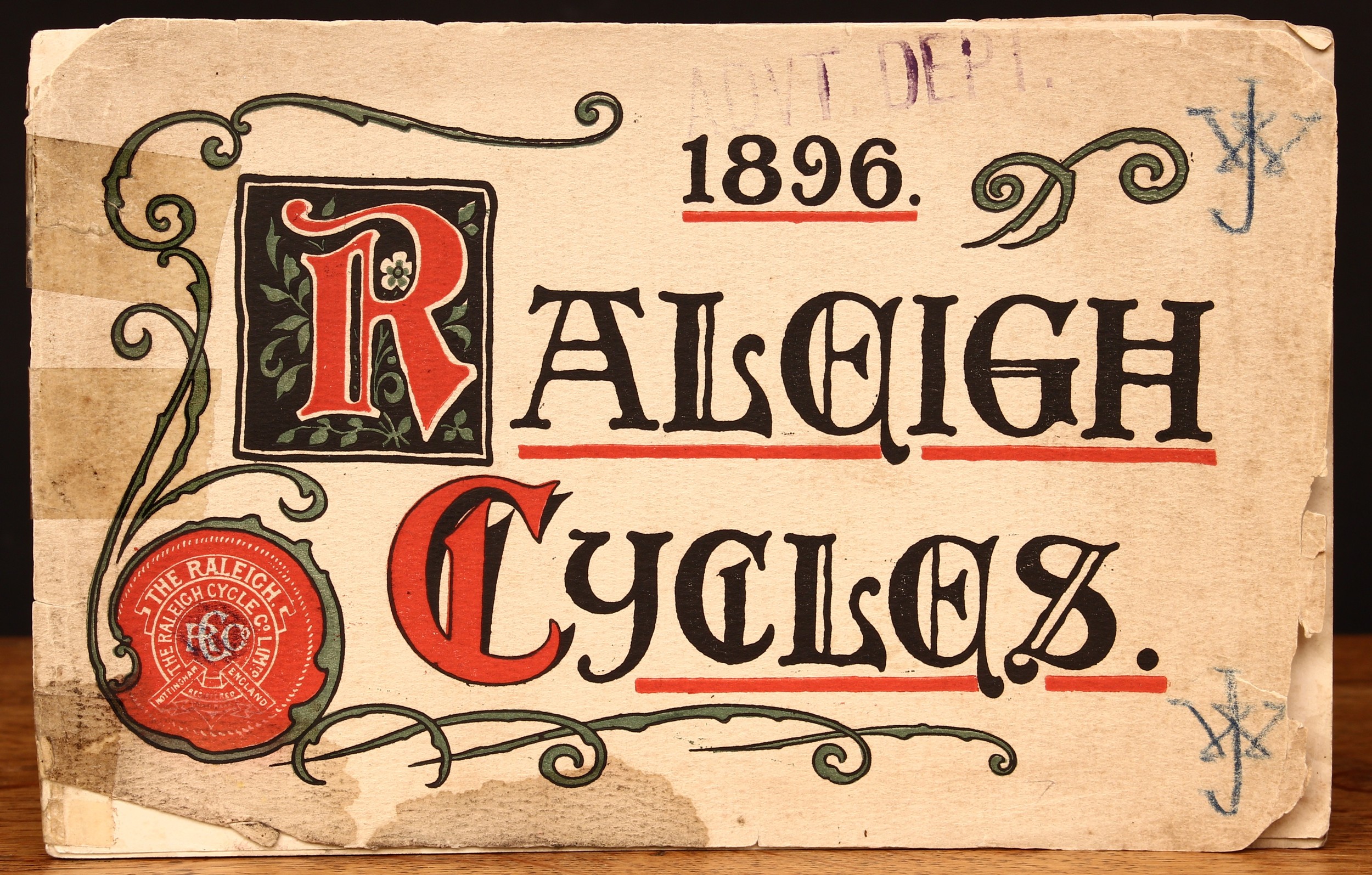 Sport & Advertising, Cycling, Raleigh/Lenton Raleigh - The Raleigh Cycle Co. Limited Nottingham 1896
