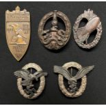 Reproduction Third Reich badges to include: Nurnberg Partei Tag 1929 Non portable table medal,