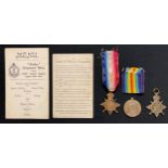 WW1 British 1914-15 Star and Victory Medal to 3916 Pte RT Herod, Notts & Derby Regt. Suspension ring