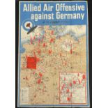 WW2 British Allied Air Offensive Against Germany Poster 1941. Size 76cm x 50cm. Marked to lower