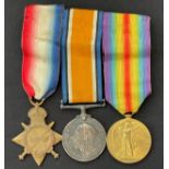 WW1 British Medal Group comprising of 1914-15 Star, British War Medal 1914-1918 and Victory Medal to