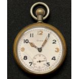 WW2 British General Service Trade Pattern Grana pocket watch, white enamel dial with Arabic