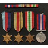 WW2 British RAF medal group comprising of 1939-45 Star, Africa Star, Italy Star and War Medal.