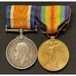 WW1 British War and Victory Medal to JE Greig, British Red Cross & St John Ambulance. Mounted on a