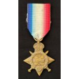 WW1 British 1914-15 Star to 21 Pte G Burns, Royal Irish Regiment. Complete with ribbon.