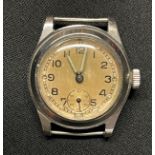 WW2 British ATP Army Trade Pattern Wristwatch with enamel dial with Arabic Numerals and separate