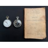 WW2 British General Service Trade Pattern Pocket Watch by Helvetia, white enamel dial with Arabic